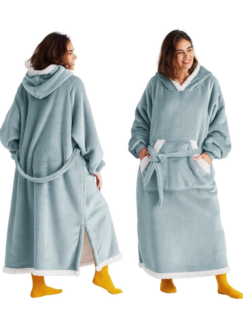 Cozy Hooded Oversized Wearable Blanket - Light Blue